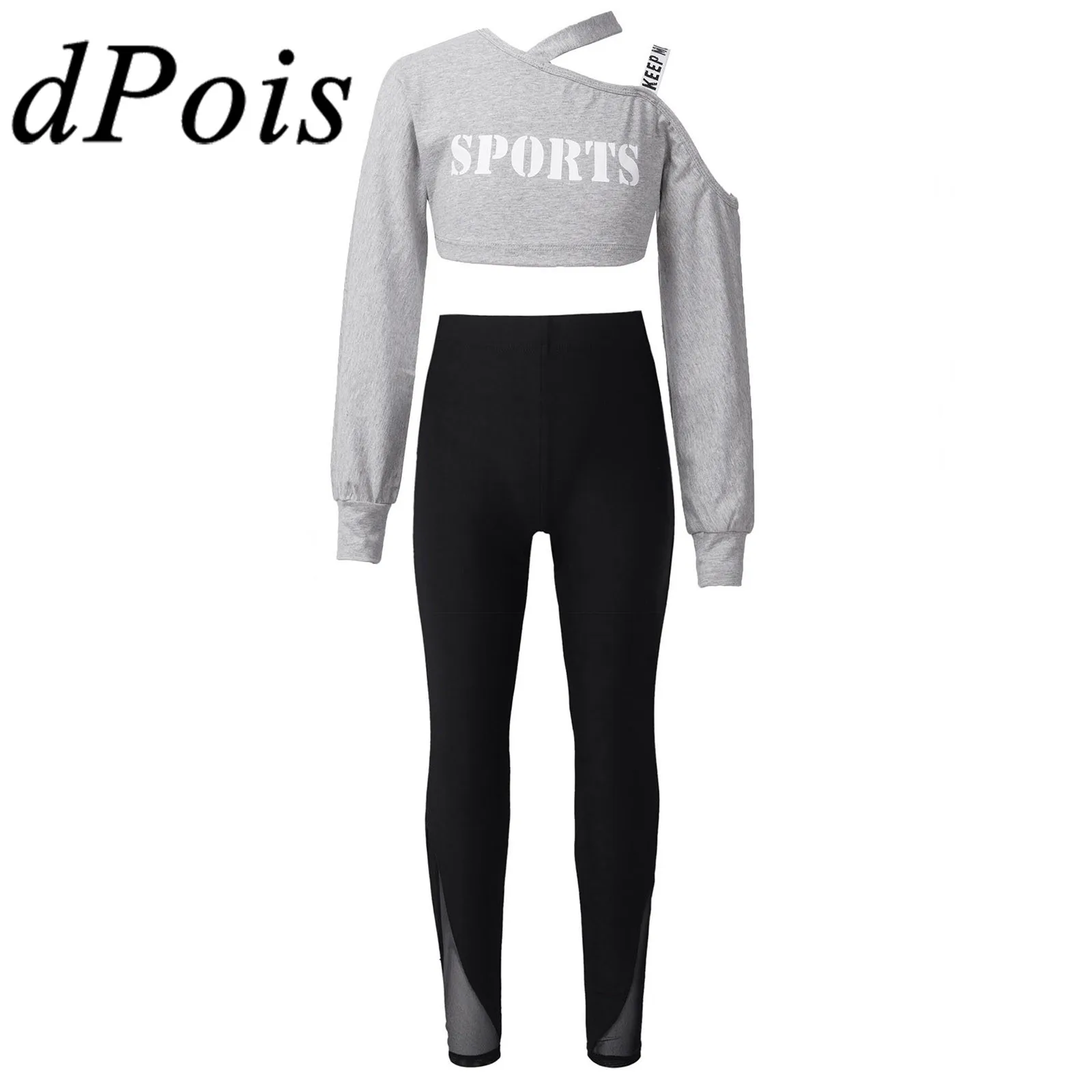 

Yoga Set Kids Ballet Gym Outfits Tracksuit Girls Sports Clothes Crop Tops & Pants 2Pcs Spring Autumn Children Sets Sweatsuit
