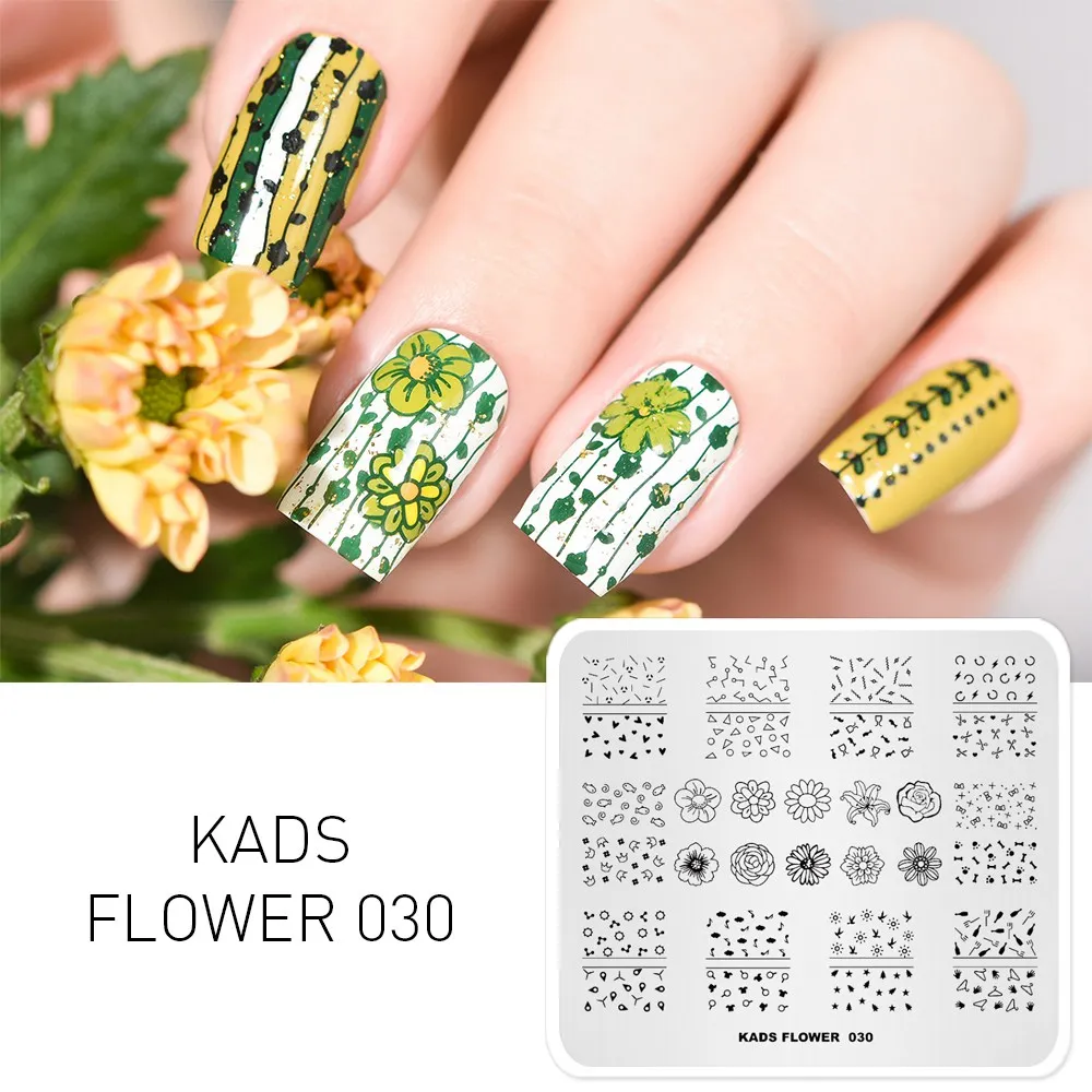 Flower 030 1 шт. штамповки для ногтей пластины красоты цветок серии шаблоны для ногтей поднос для маникюра дизайн ногтей штамповка шаблон украшения Штамп для ногтей - Цвет: Flower 030