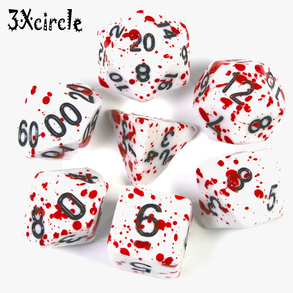 7 шт./компл. многогранная игра TRPG игры DND непрозрачные детские кости с несколькими