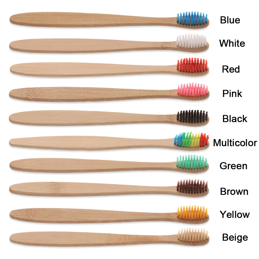 1 шт. Экологичная зубная щетка с бамбуковым углем для очистки полости рта низким