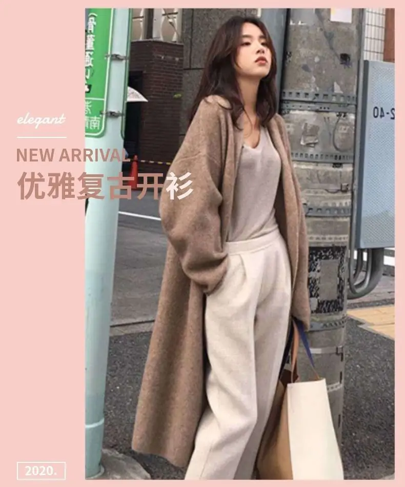 

Female Cat Sweater For Fall/Winter 2021 Women's Sweater Mid-Length Coat Windbreaker Korean Loose knit Sweater All-match Cardigan