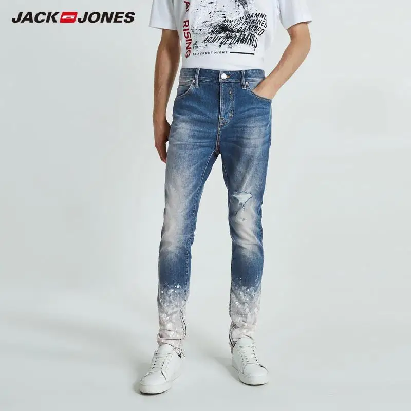 JackJones Для мужчин Персонализированные градиент Краски точки джинсы Уличная