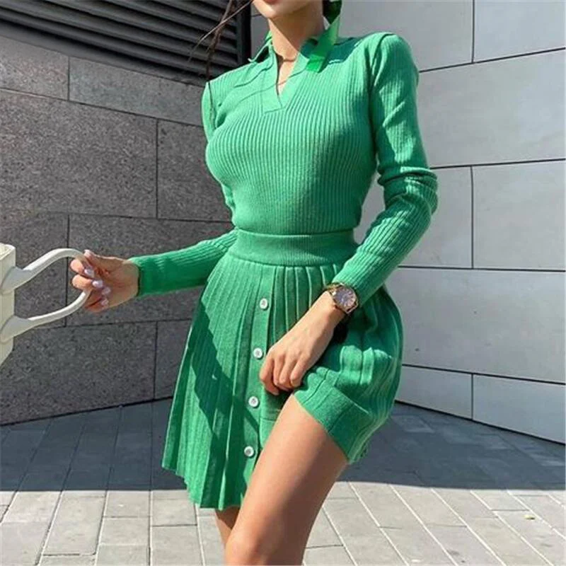 

Male stringed miniskirt of two female ensembles thin upper waist the line female tender skirts 2021 Autumn sexy lady patry sets