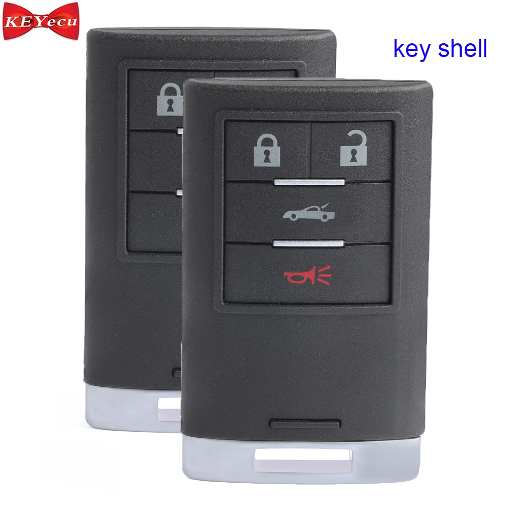 KEYECU 2 шт. для Cadillac XLR 2008 2009 дистанционный чехол ключа автомобиля корпус FOB FCC ID