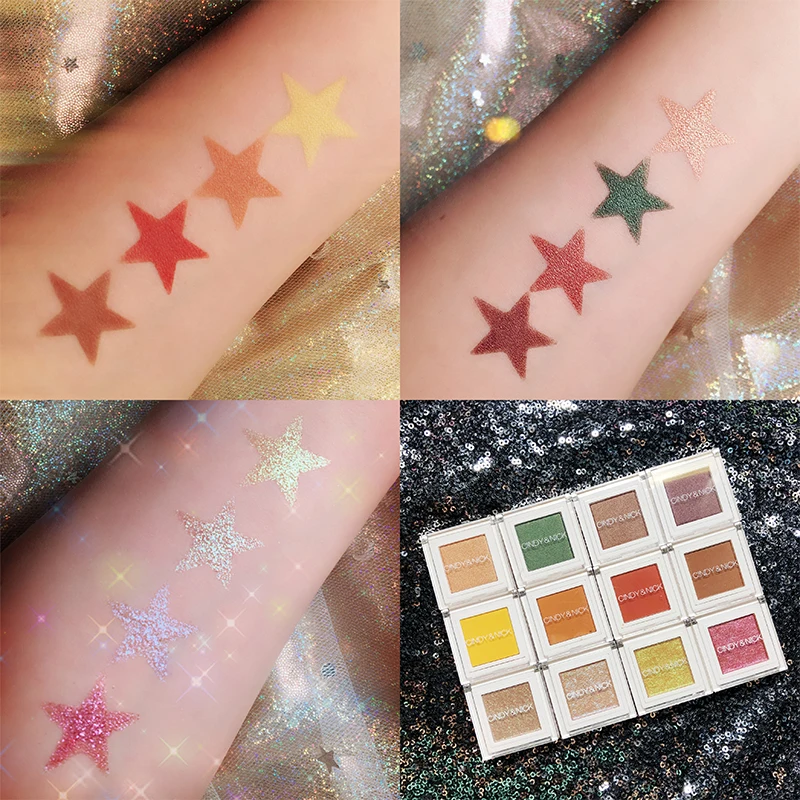 Палитра теней для макияжа блестящие матовые тени век прессованные Великолепные