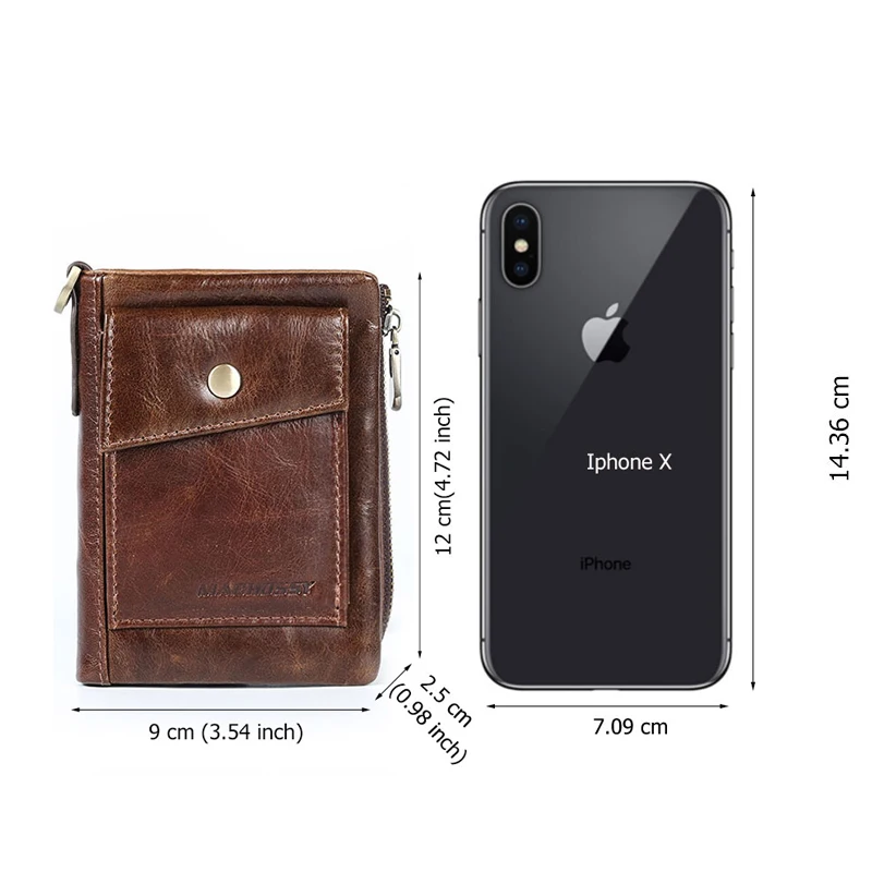 

Men's Genuine Leather Wallet Card Holder Purse Multifunctional Cards Case Waterproof Leisure Wallets Portable Handbags Retro