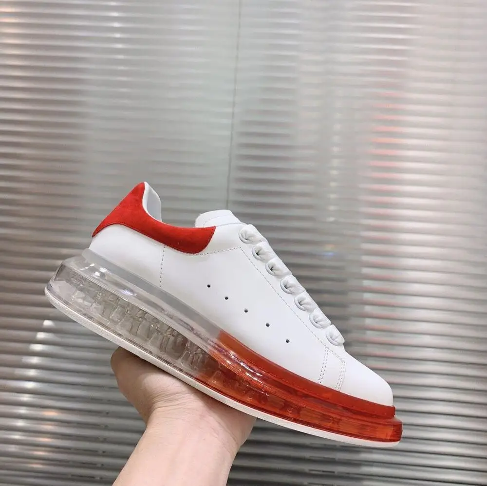 Женская кожаная обувь Shuichang белая на толстой подошве в европейском стиле 2019|Обувь