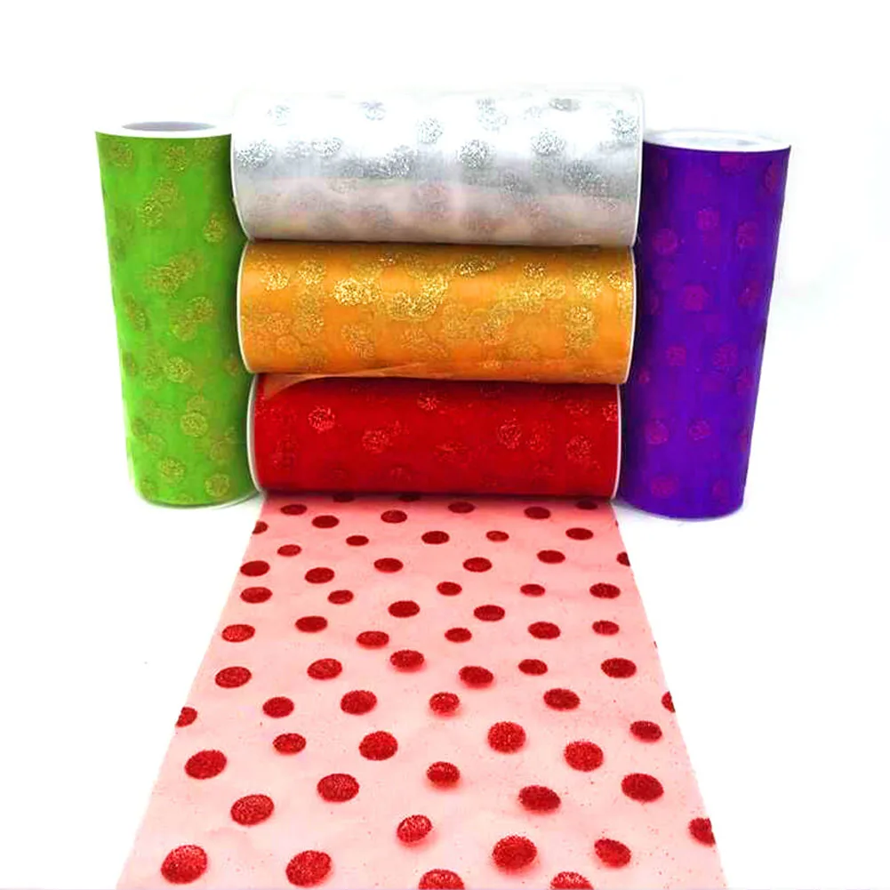 100 ярдов горошек Тюль в рулонах для свадьбы свадебные вечерние декоративные
