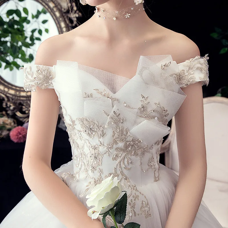 Новое кружевное свадебное платье с аппликацией элегантное милое открытыми
