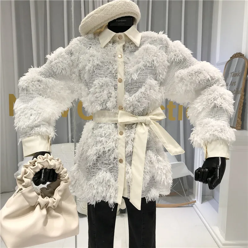 ALPHALMODA 2020 Весенняя женская кружевная рубашка с 3D кисточками и супер сказочными