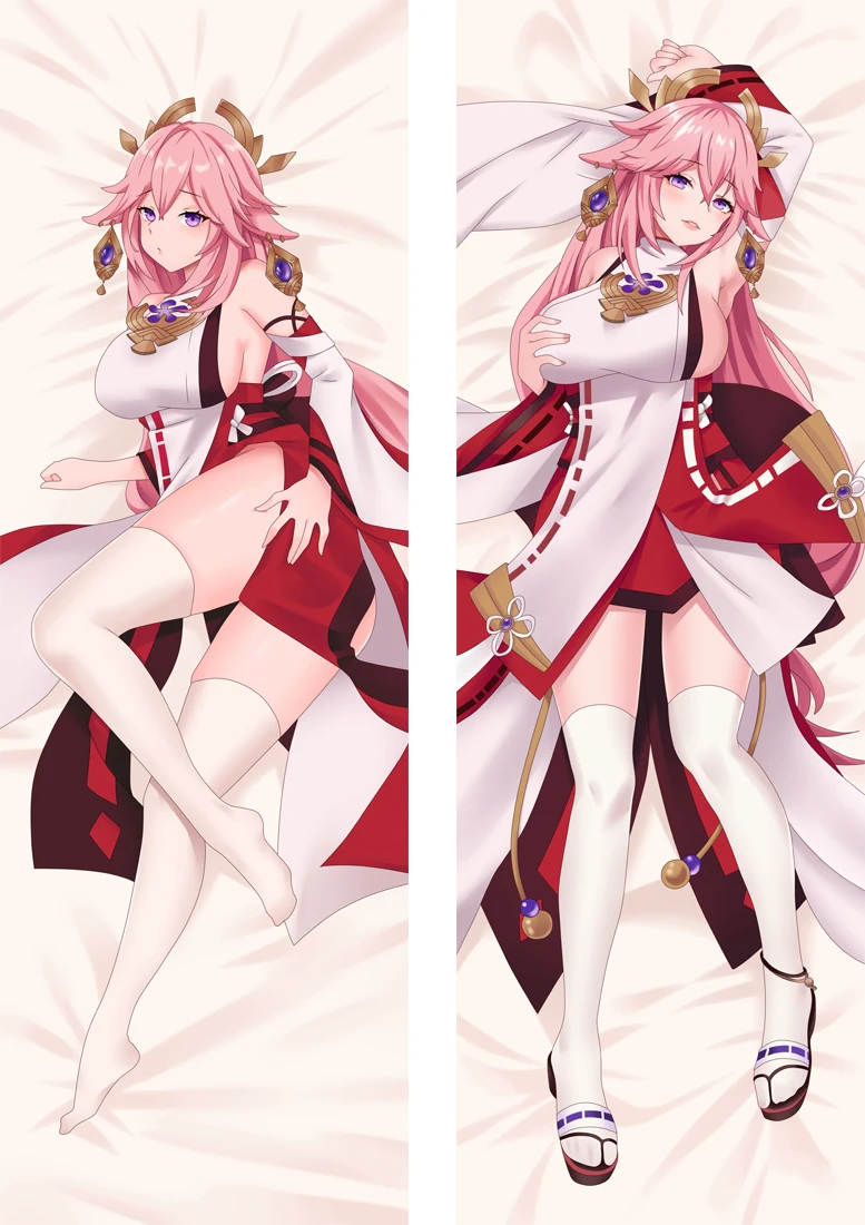 

Anime Genshin Impact Yaemiko Dakimakura Pillow Case Cosplay Cartoon Kawaii Costume Accessories Prop