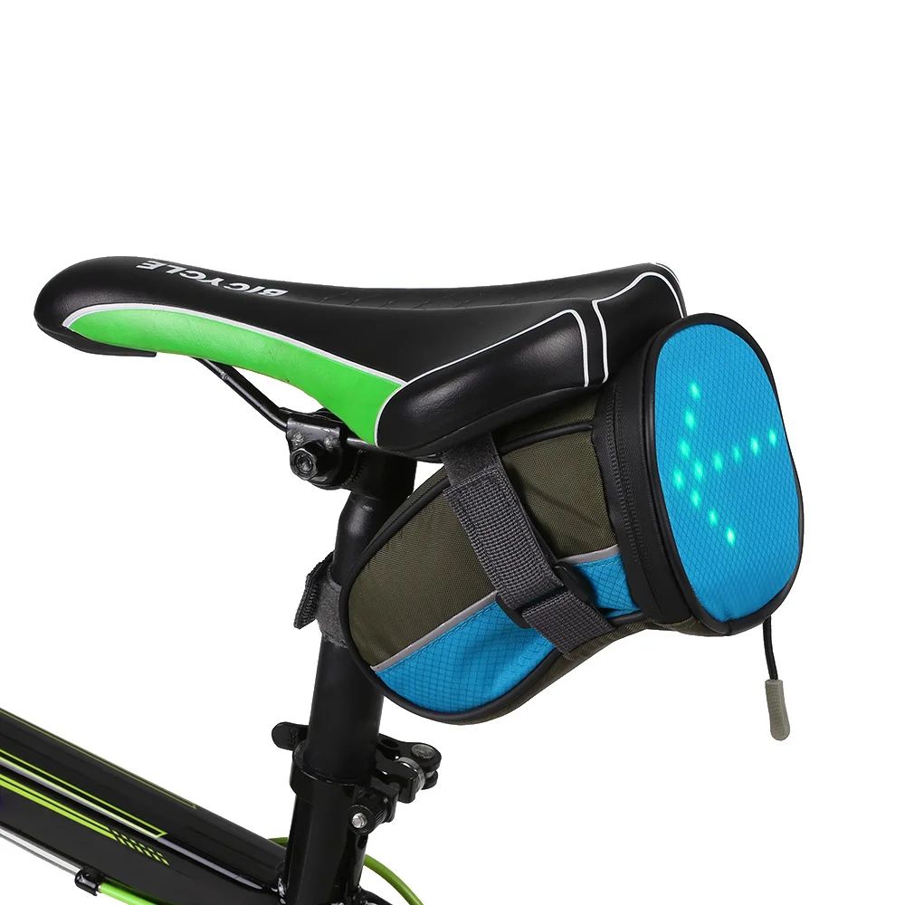 Сумка седло велосипедная Светоотражающая с зарядкой от USB и светодиодной