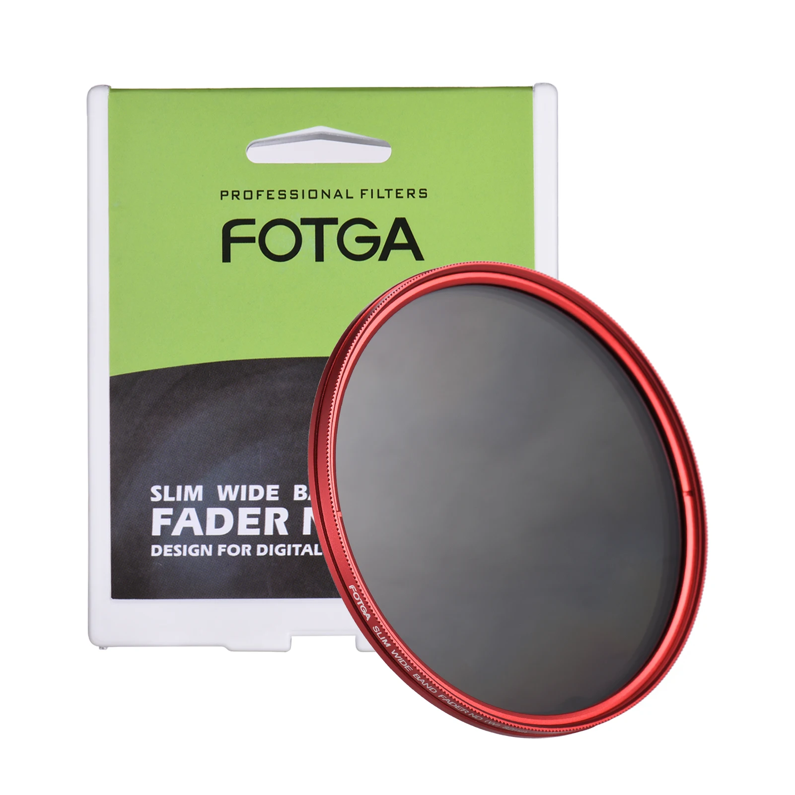 

FOTGA 58-82mm Fader Variable Slim ND Filter Neutral Density ND2 to ND400 Red Replacement for Canon Nikon DSLR Camera lens filter