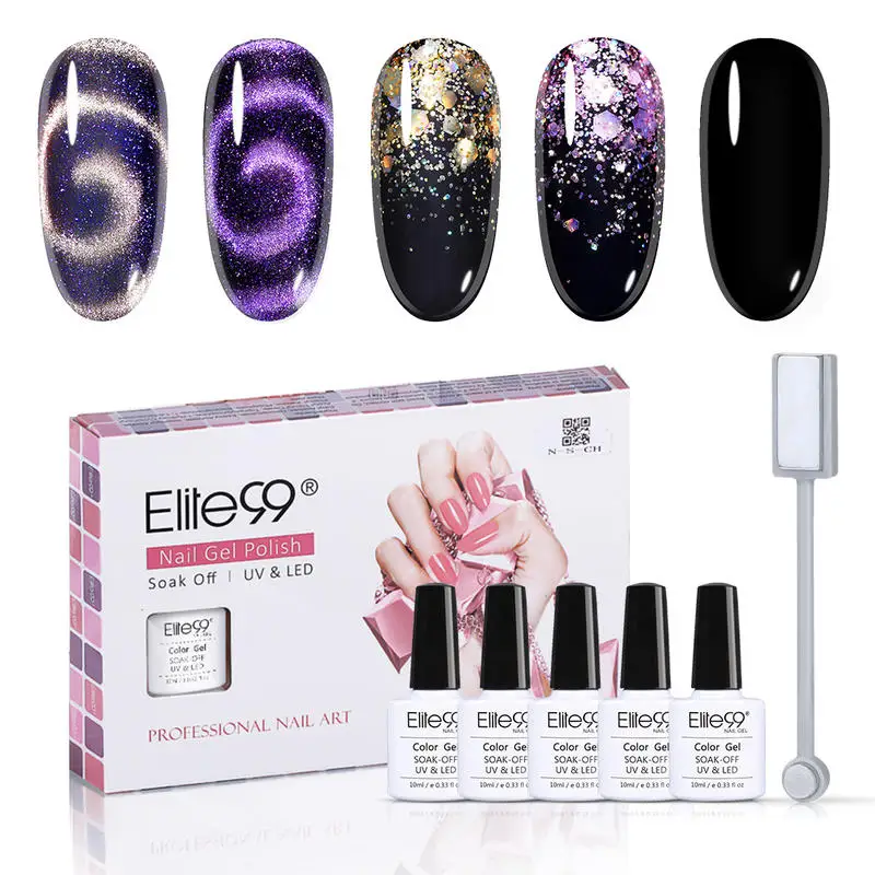 Elite99 10 мл Подарочная коробка 5 шт./компл. блеск для ногтей Гель лак набор 9D широкий