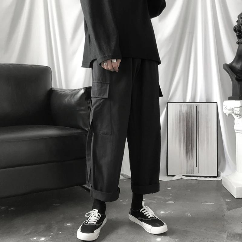 Брюки карго мужские уличная одежда в стиле хип хоп свободные брюки до щиколотки