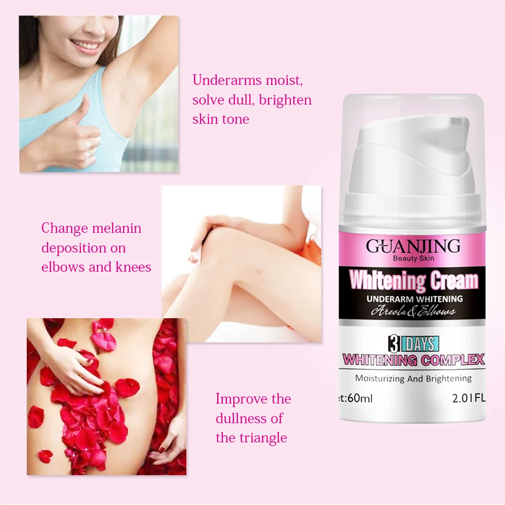 

12PCS Skin Whitening Cream Moisturizing Brighten Reduces Melanin Deposition Body Leg Knees Private Parts Underarm Cream 60ML