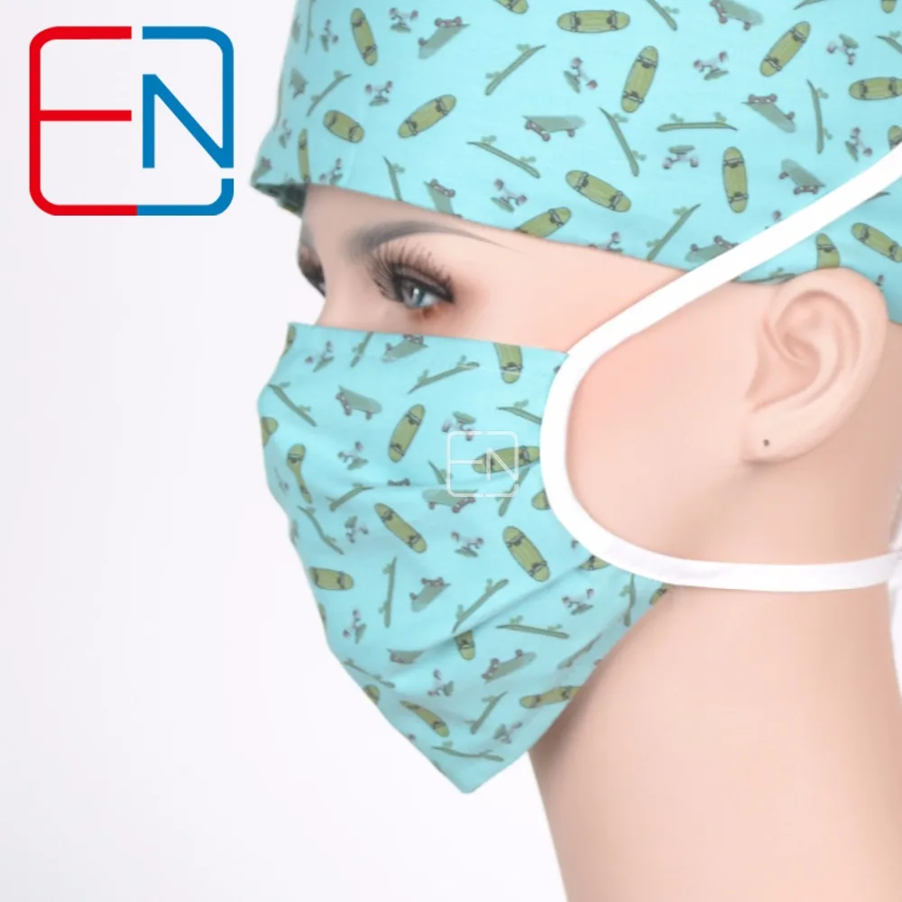 Hennar медицинские операционные шапочки с Sweatband Sweatband Скраб крышка s Синий скейтборды хирургический Доктор Медсестры Рабочая Кепка унисекс - Цвет: mask only