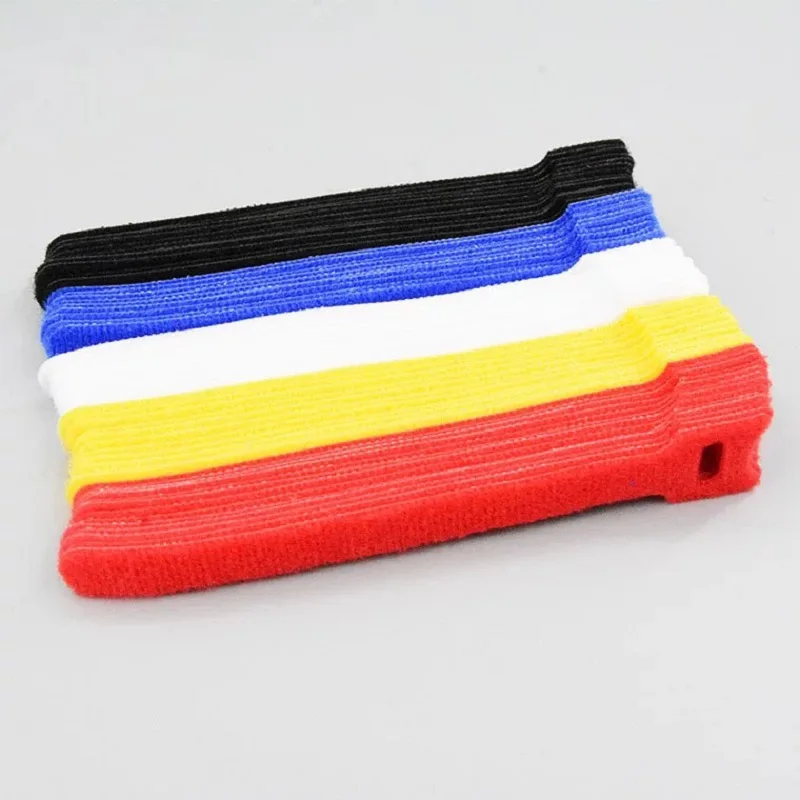 10 шт. 15x1 2 см Многоразовые Кабельные стяжки с петельками отверстия сзади на спине