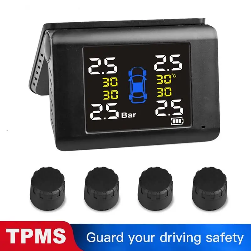 

Universal Wireless Car Solar Tire Pressure Monitoring System Smart Real Time LED Display With 4 Sensor Tire Pressure Monitoring