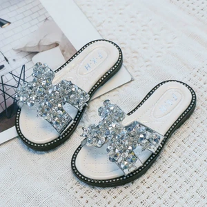 Шлепанцы для девочек, летние, с бантом, размеры 27-36