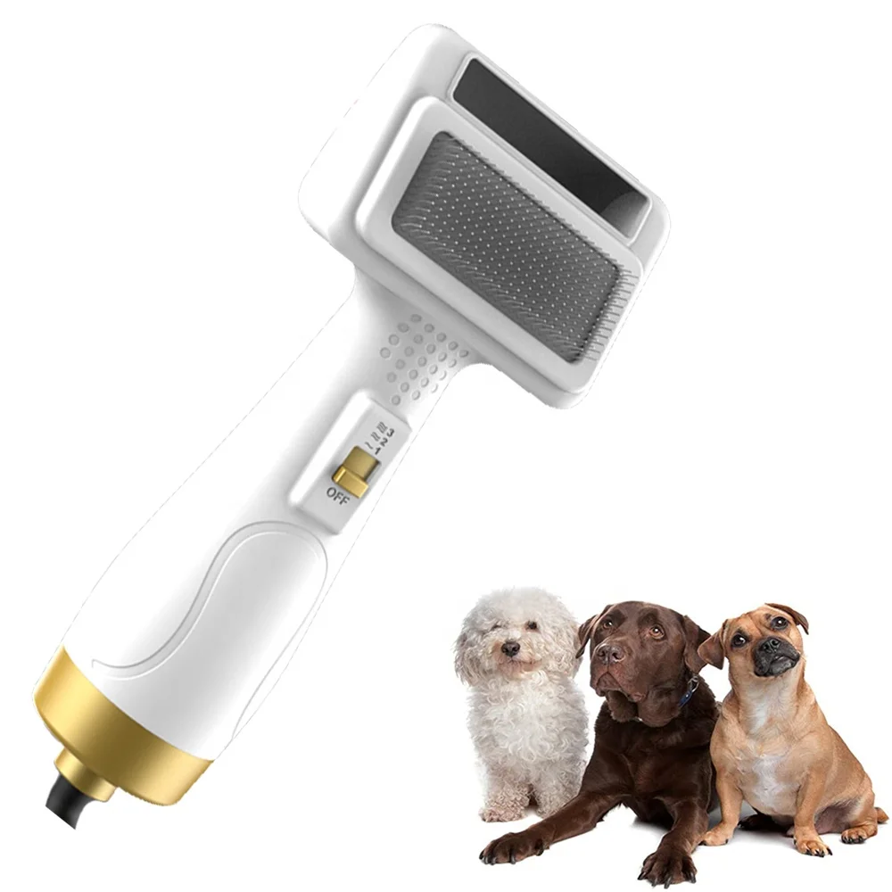 저렴한 2 In 1 휴대용 개 고양이 헤어 드라이어 빗 손질 핫 블로우 블로어 기계 브러시 헤어 애완 동물 건조기