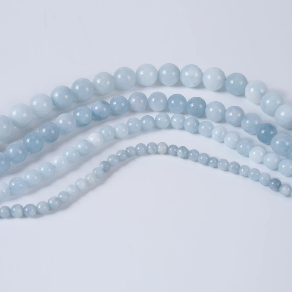 Небесно голубые Кристальные круглые бусины россыпью Очаровательная фурнитура