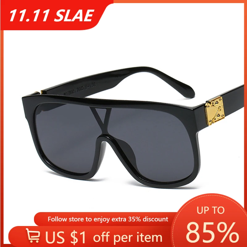 

Oversized Sunglasses Women Big Frame Luxury Brand Classic Gradient Sun Glasses Steampunk Flat Top Eyeglasses gafas de sol mujer