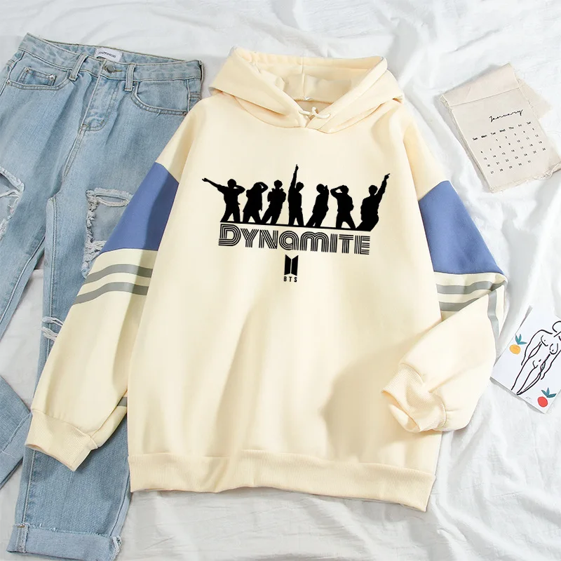 

2021 kpop толстовки человек bangtan boys динамита кофты стежка пуловер Harajuku с капюшоном ulzzang пара «личика» из мультфильма