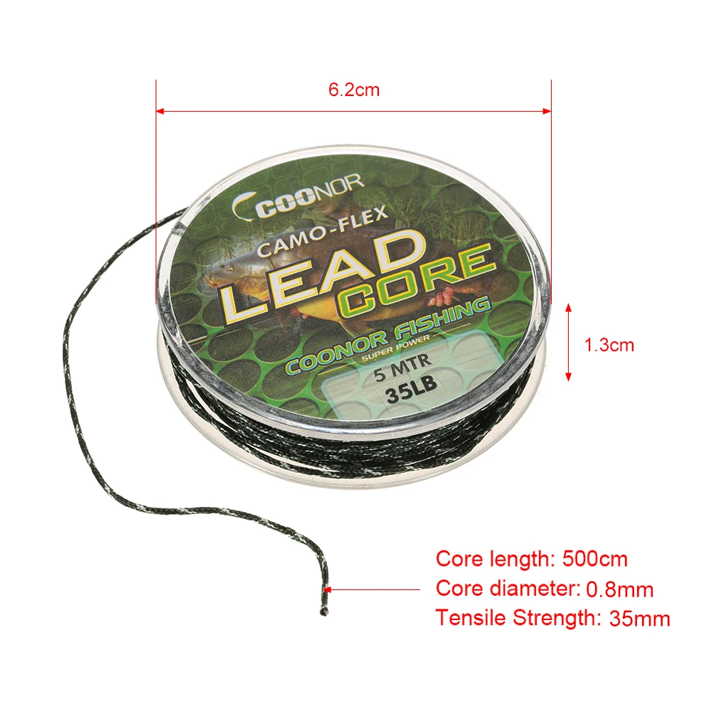 35lb 45lb 55lb 5 м рыболовная леска Leadcore камуфляжная кофейная Карп плетеная Линия для