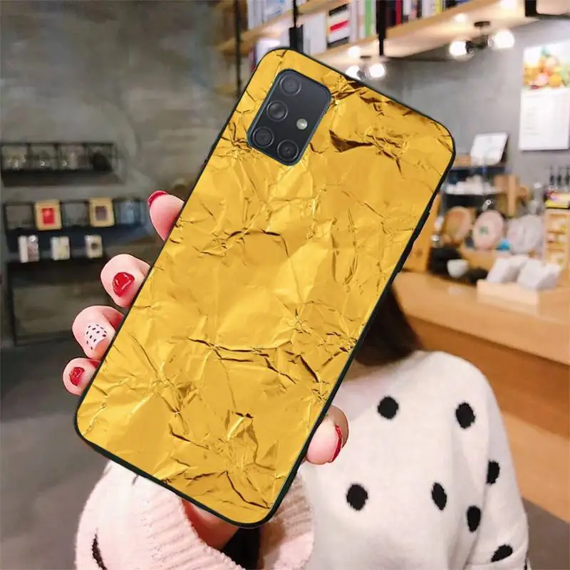 Yellow Gold Phone Case For Samsung Galaxy S6 S7 Edge Plus S8 S9 S20Plus S20ULTRA S10lite 2020 S10 | Мобильные телефоны и