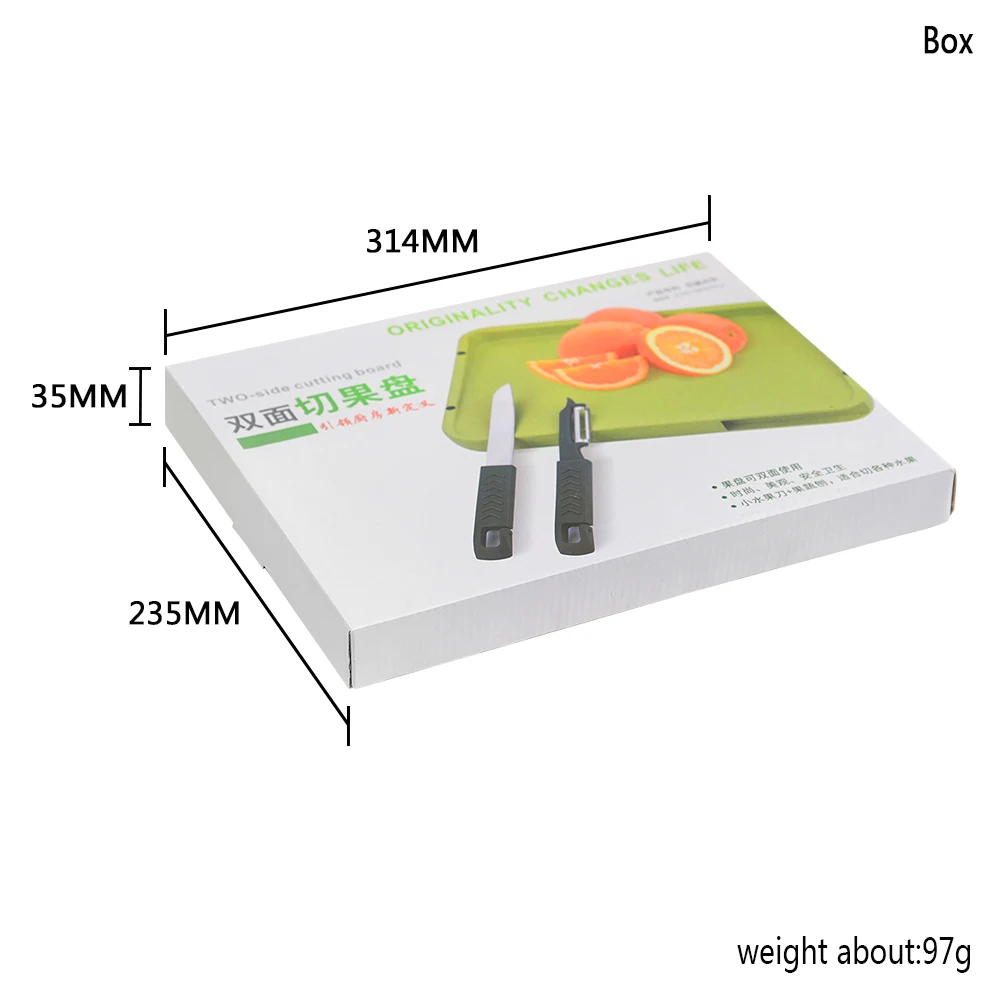 Двухсторонний дизайн разделочный блок для фруктов мяса набор с фруктовым ножом