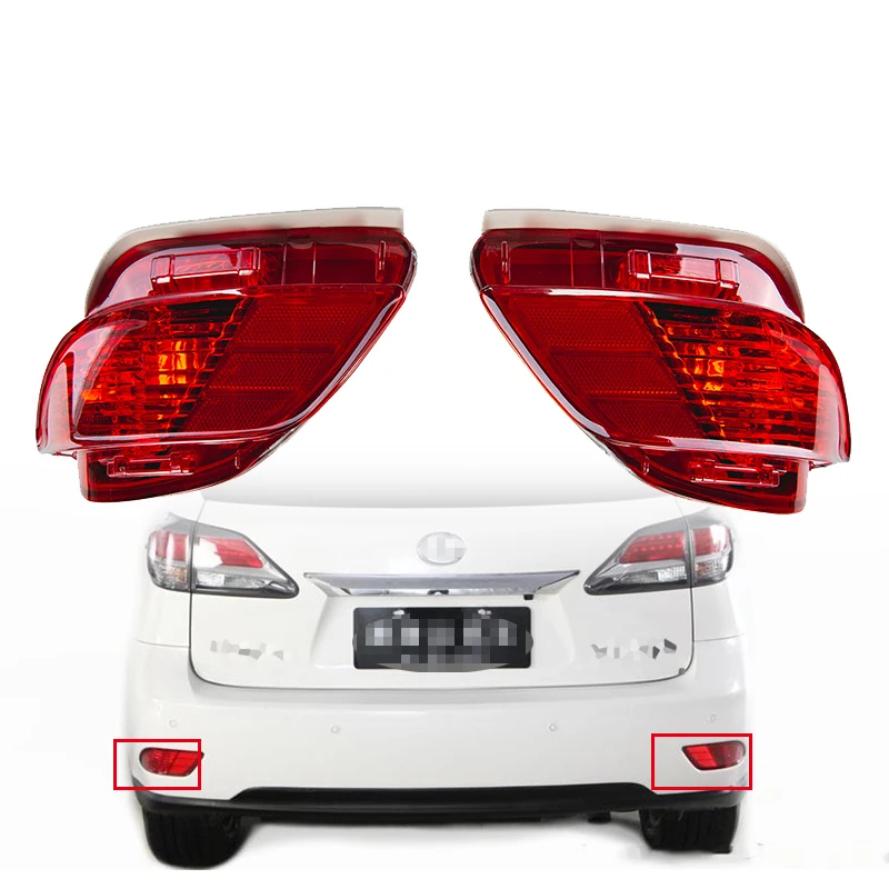 

POSSBAY Car Red Brake Lamp Rear Bumper Reflector Lamp Auto Fog Lamp Cover Assembly 12V for Lexus RX270 RX350 RX450H 2010-2015