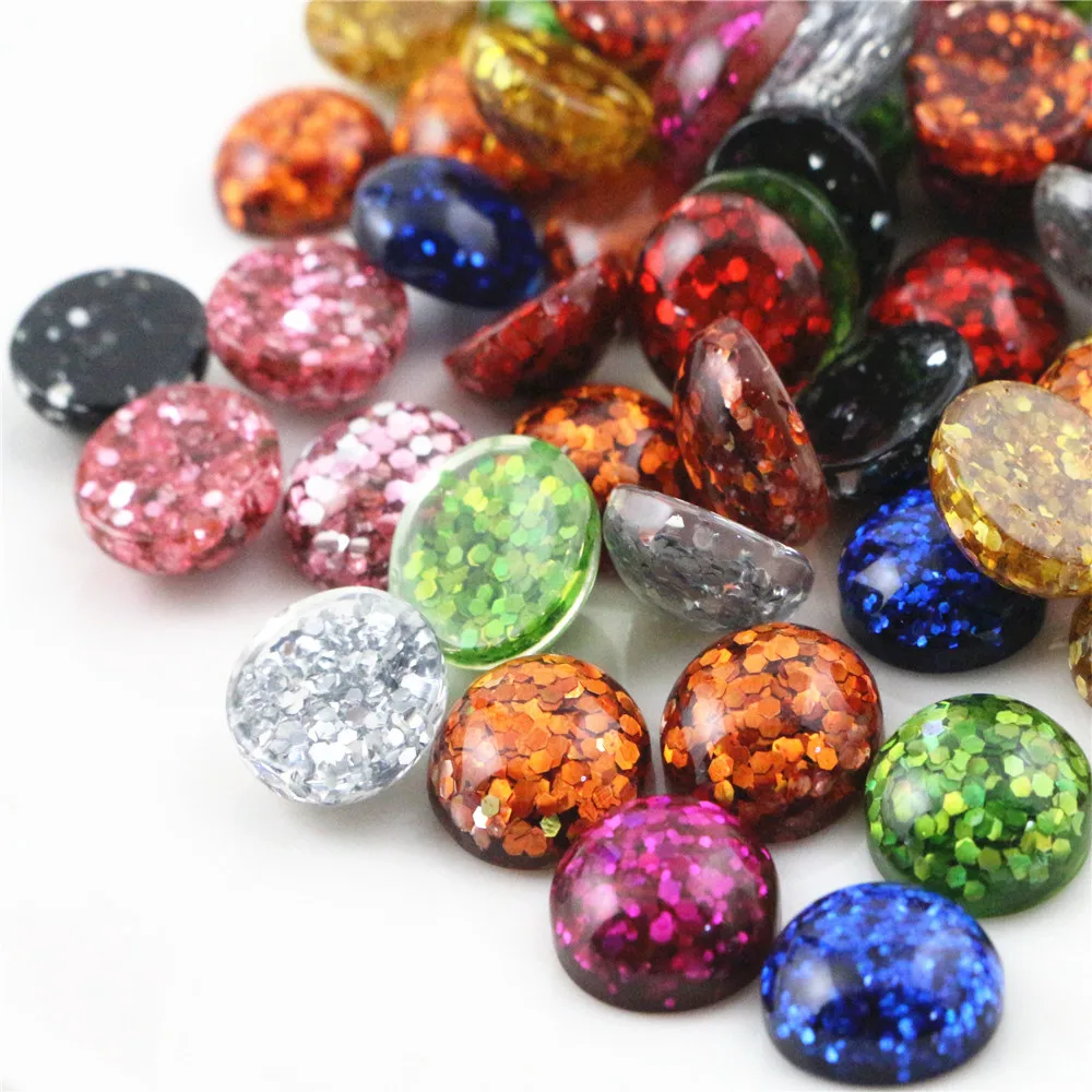 Новая мода 40 шт 12 мм Разноцветные с плоской задней частью кабошоны из смолы Камея