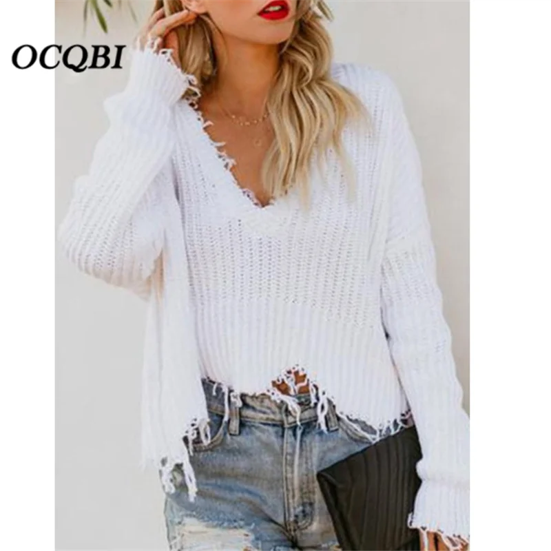 Женские свитера модный осенний свитер 2020 женский сексуальный корейский вязаный