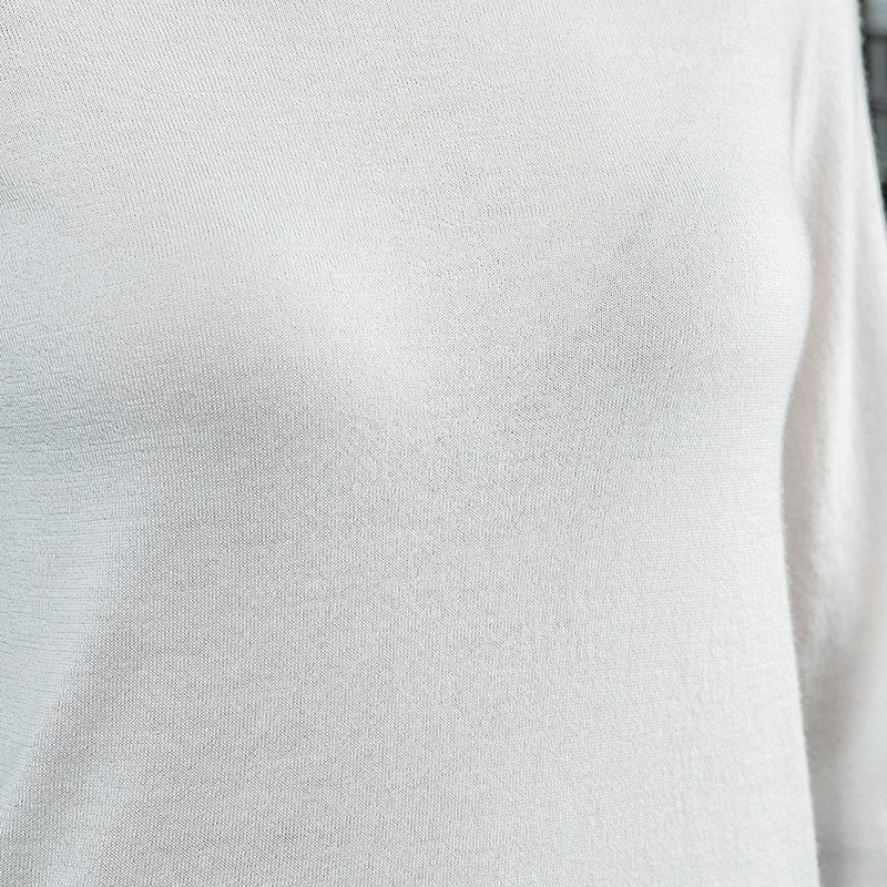 Вязаный пуловер VOA из чистого кашемира с круглым вырезом длинным рукавом 18 нитей