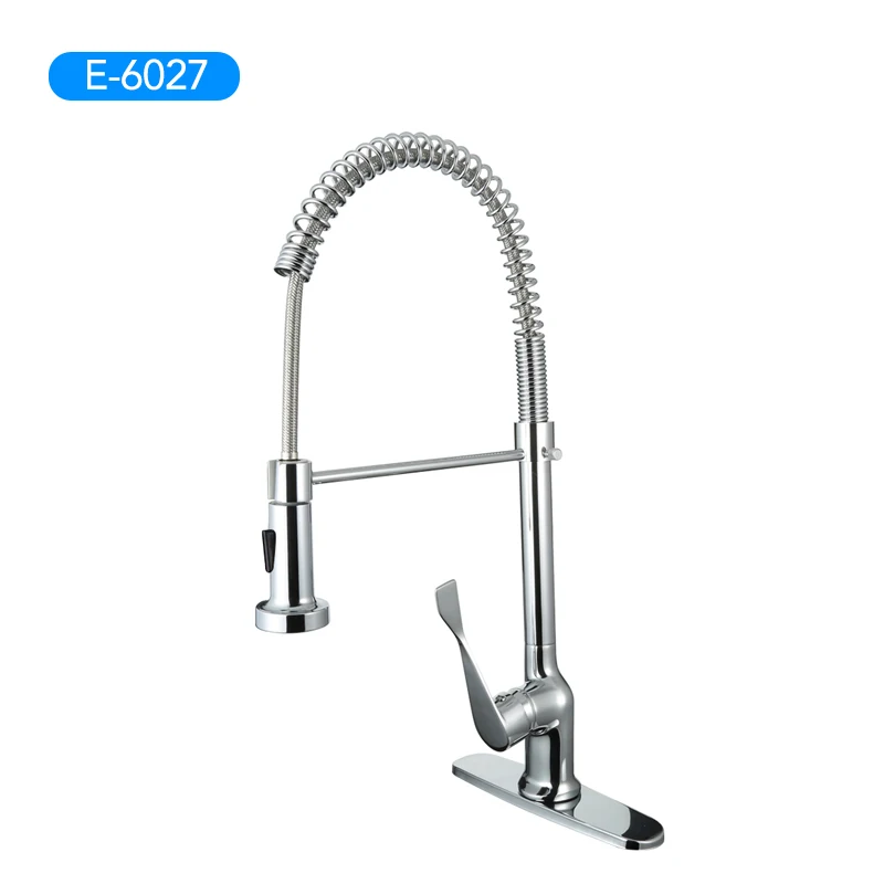 E-6027 Gavaer пружинный вытяжной кухонный кран с насадкой, двойной режим, смеситель для воды, с одной ручкой, для горячей и холодной воды, 2 выхода, поворотный для душа, кухонные краны - Цвет: E-6027