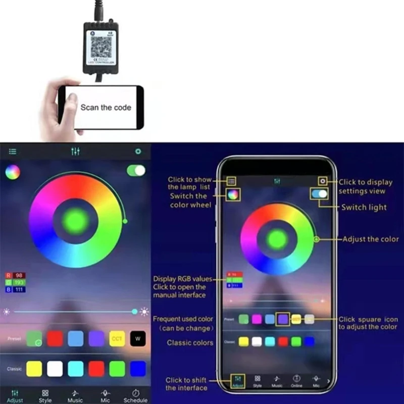 

Светодиодная лента RGB для автомобиля, грузовика, легкая установка