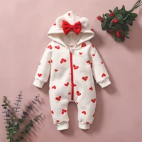 newborn baby romper strawberry baby girl clothes winter costume bow jumpsuits kids overalls hooded body bebe cute girls clothing