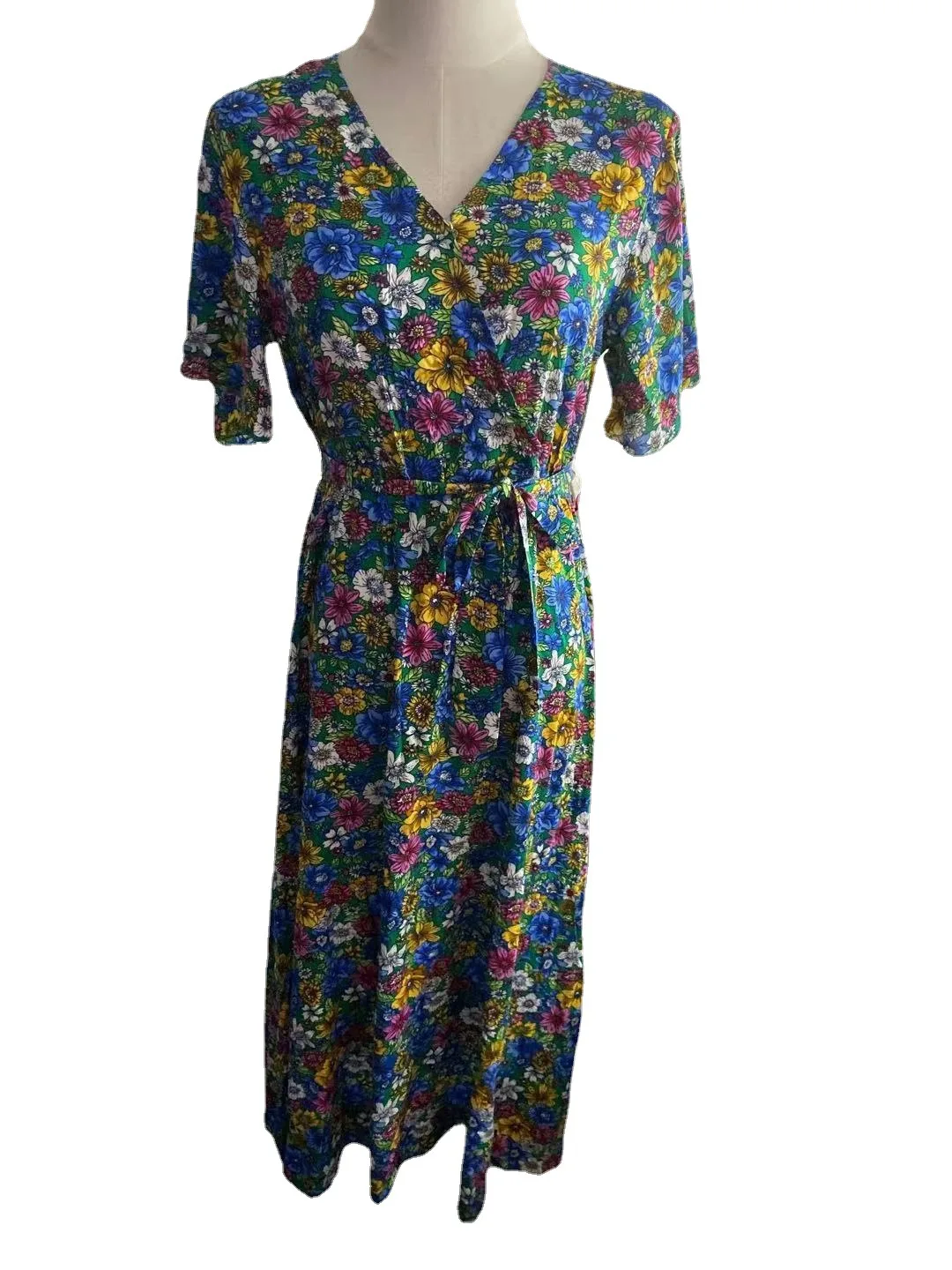 

New European And American Women's Floral V-neck Waist Dress In Summer 2021 Dress For Women Dresses For Women