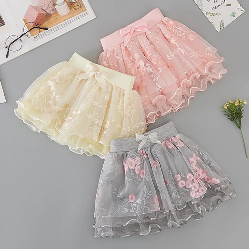 Baby Girls Skirts Flower Pettiskirts Tutu Ball Gown Skirt Toddler Party Kids Skirt Children's Clothing QZ116