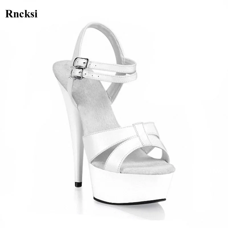 

Rncksi Women Spring Fashion New Sexy Straps High-heeled Sandals 15 cm High Heels Wedding With Platform Pole Dance Sandals