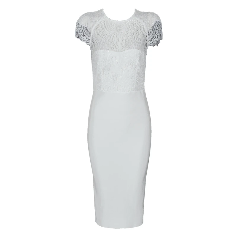 2019 модное сексуальное Белое черное кружевное Бандажное платье элегантное