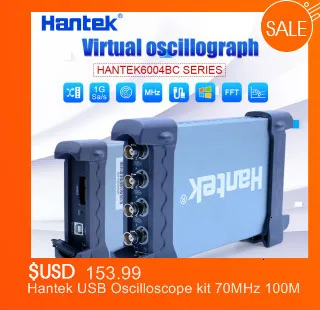 Hantek USB осциллограф комплект 70 МГц 100 МГц 200 МГц 250 МГц 4CH аналоговые каналы 1GSa/s осциллограф для ПК Поддержка Winows 7 8 10 DIY