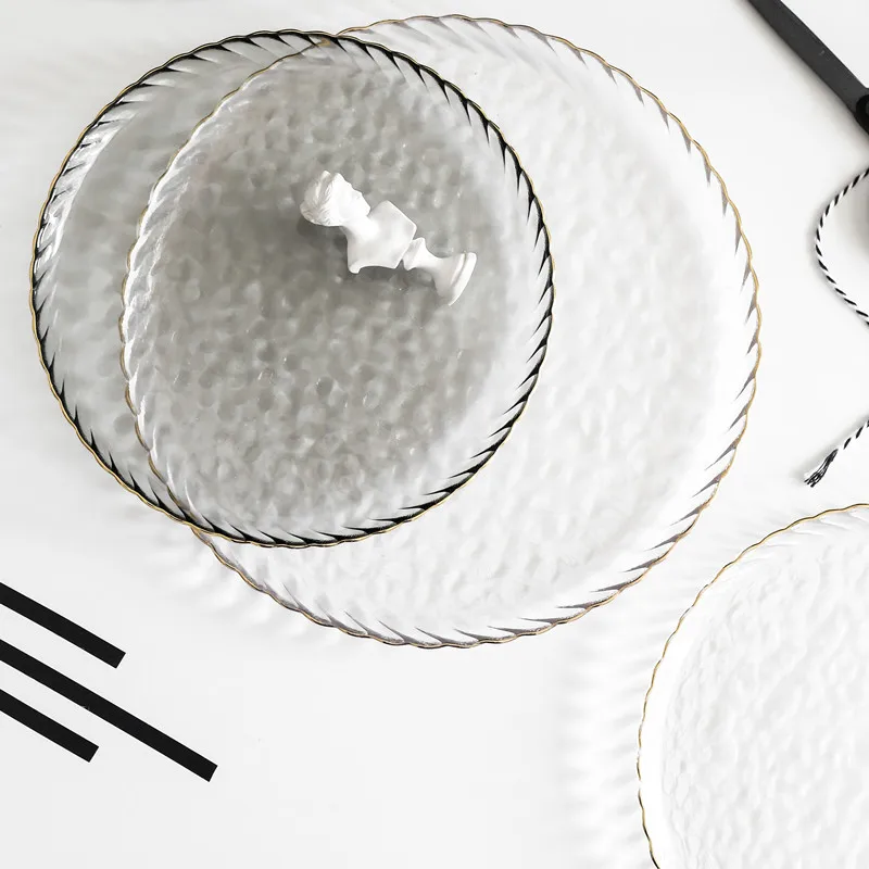 Скандинавские Ins Пномпень стеклянная прозрачная тарелка домашняя маленькая