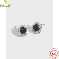18k gold plating lava flower bud zircon earrings for women 925 sterling silver light luxury earings femme fine jewelry