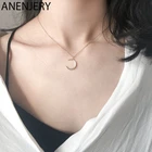 ANENJERY, Двухслойное, u-образное, тайское, серебряное ожерелье, 925 пробы, серебряное, короткая цепочка на ключицу, Очаровательное ожерелье для женщин, S-N530