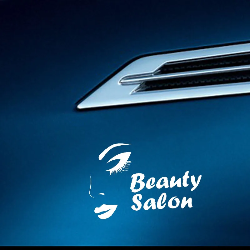 

Beauty Salon Signboard Car Sticker Woman Face PVC Decal Black/Silver ZWW-2636, 14.5cm * 9.6cm