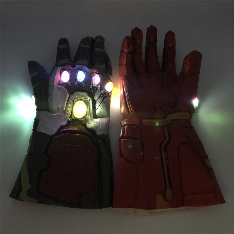 1: 1 светодиодный светильник Thanos Gauntlet Военные перчатки косплей Хэллоуин костюм реквизит Endgame 4 Quantum