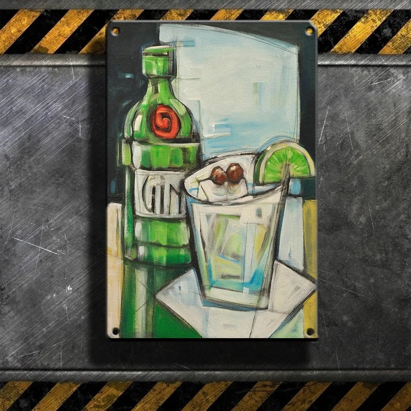 

Gin Tonic Metal Sign Tin Art Painting Wall Decor