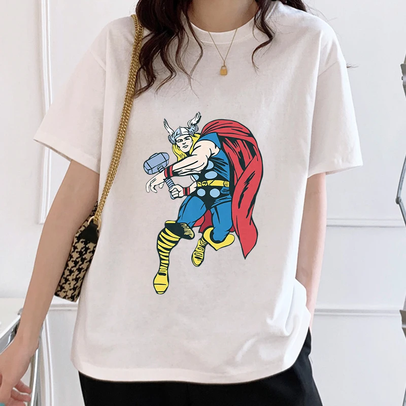

Avenger Hero Feminino Graphic Tee Luxurious Streetwear Clothes For Teens Cotton Pale Top Female Elegant Back To School Camisetas